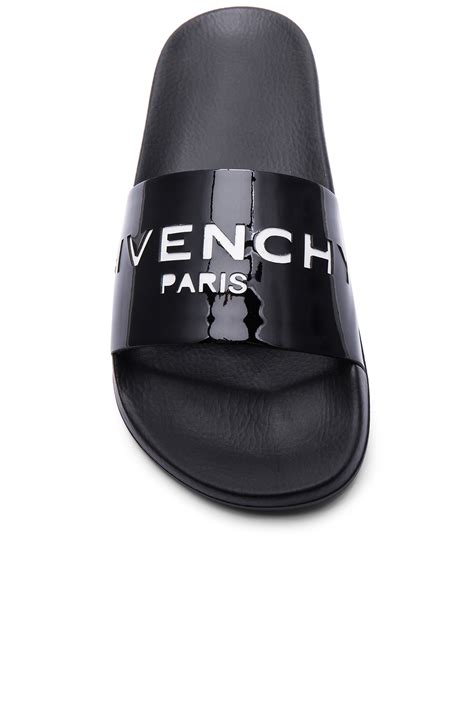 givenchy logo patent leather slide ootd|Givenchy sandals size 35.